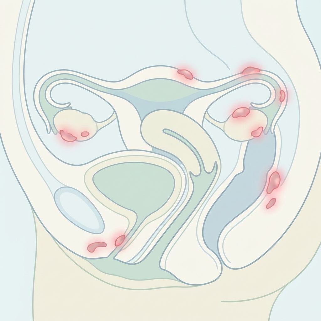 Schéma de l'endométriose